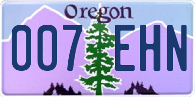 OR license plate 007EHN