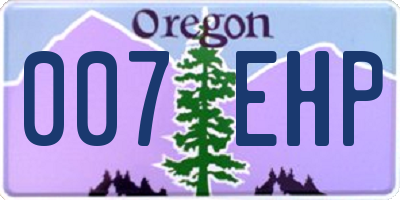 OR license plate 007EHP