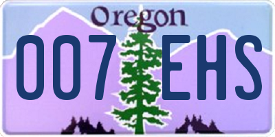 OR license plate 007EHS
