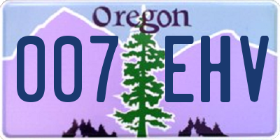 OR license plate 007EHV