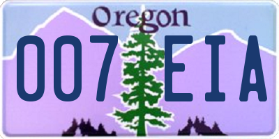 OR license plate 007EIA