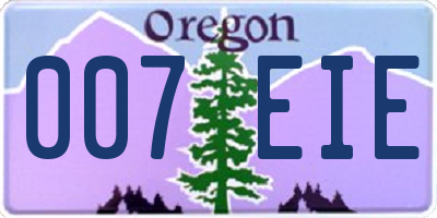 OR license plate 007EIE