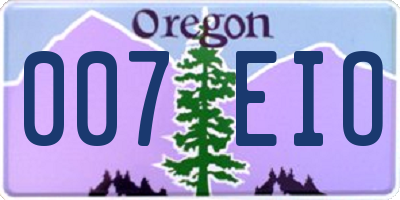 OR license plate 007EIO