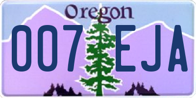 OR license plate 007EJA