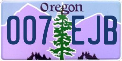 OR license plate 007EJB