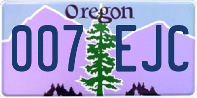 OR license plate 007EJC