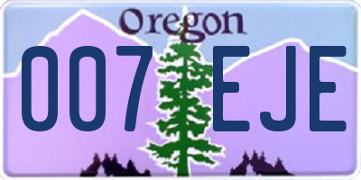 OR license plate 007EJE