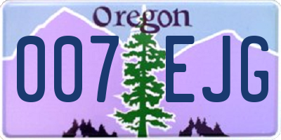 OR license plate 007EJG