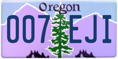 OR license plate 007EJI