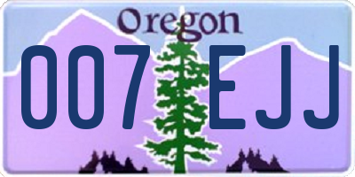 OR license plate 007EJJ