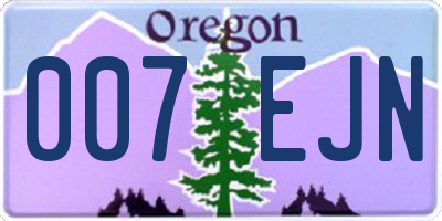 OR license plate 007EJN
