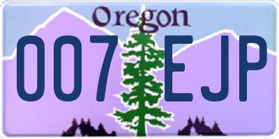 OR license plate 007EJP