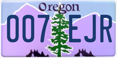 OR license plate 007EJR