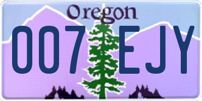 OR license plate 007EJY