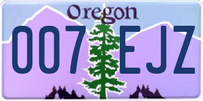OR license plate 007EJZ