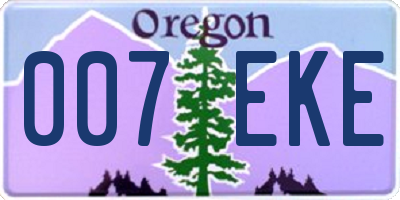 OR license plate 007EKE