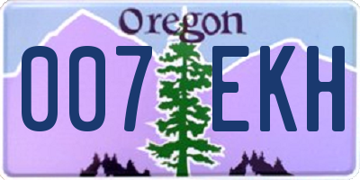 OR license plate 007EKH