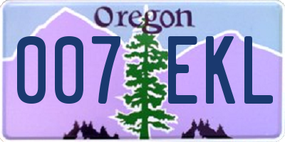 OR license plate 007EKL