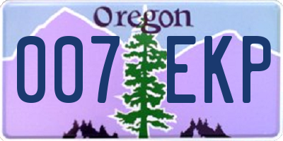 OR license plate 007EKP