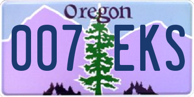 OR license plate 007EKS
