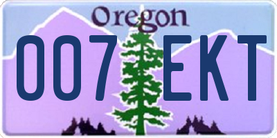 OR license plate 007EKT