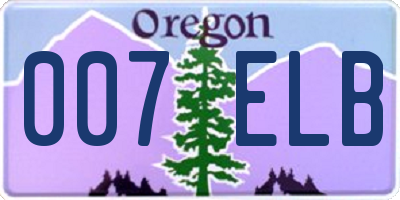 OR license plate 007ELB