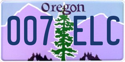 OR license plate 007ELC