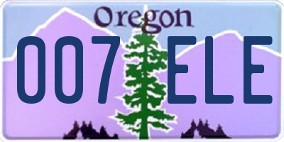 OR license plate 007ELE
