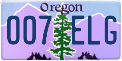 OR license plate 007ELG