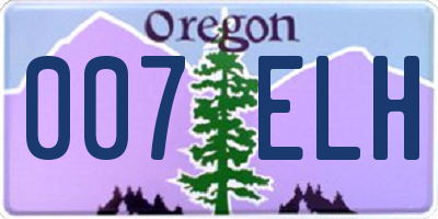 OR license plate 007ELH