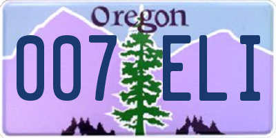OR license plate 007ELI
