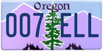 OR license plate 007ELL