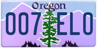 OR license plate 007ELO