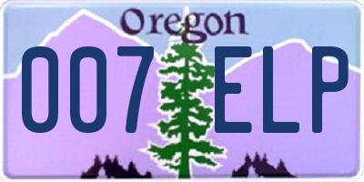 OR license plate 007ELP