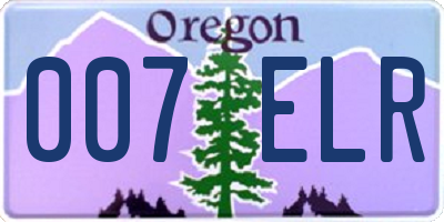 OR license plate 007ELR