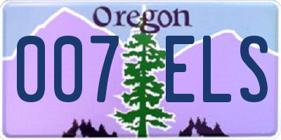 OR license plate 007ELS