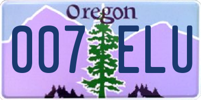 OR license plate 007ELU