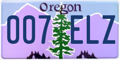 OR license plate 007ELZ