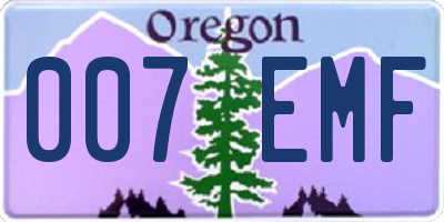 OR license plate 007EMF