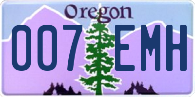 OR license plate 007EMH