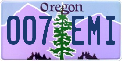 OR license plate 007EMI