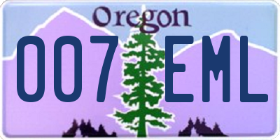 OR license plate 007EML