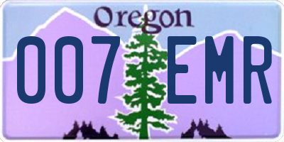 OR license plate 007EMR
