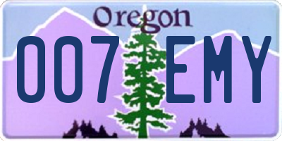 OR license plate 007EMY