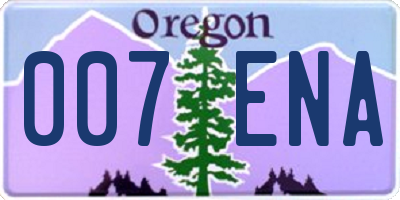 OR license plate 007ENA