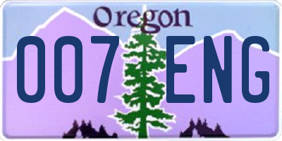 OR license plate 007ENG