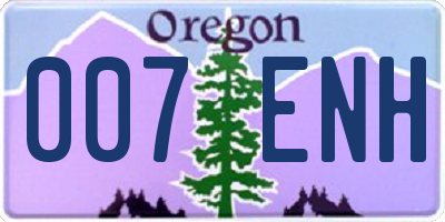 OR license plate 007ENH