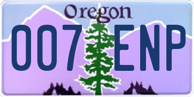 OR license plate 007ENP