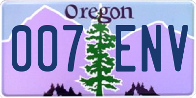 OR license plate 007ENV
