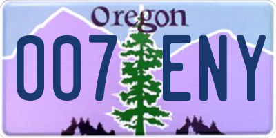 OR license plate 007ENY